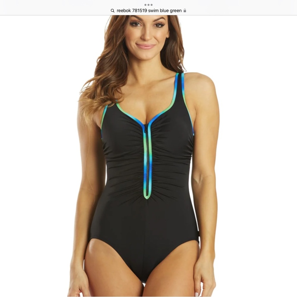 BNWT REEBOK SZ 8 Sunglow easy zip in and out 1pc swimsuit